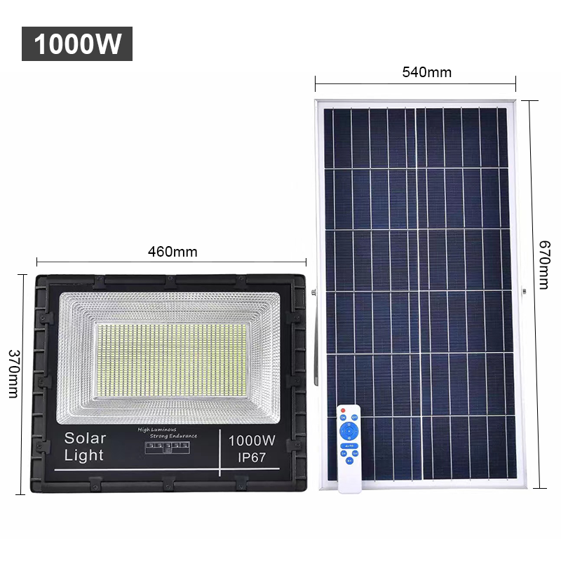 Solar flood light 40W 60W 100W 200W 300W 400W 500W 1000W IP67 aluminum housing 12 hours bright at night